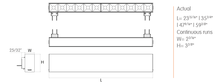 Direct/Indirect Symmetrical Baffles Deep-BISO-W